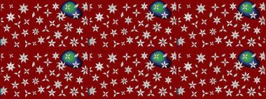 Kırmızı renkte çiçekler. Renkli Bahar Teması eskiz kalıbı. Düz Çiçek Elementleri Tasarım Raster illüstrasyonu. Çiçek eskiz kalıbı geçmişi.