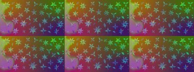 Düz Çiçek Elementleri Tasarımı. Kahverengi renkte zarif çiçekli suluboya. Renkli Bahar Teması eskiz kalıbı. Raster illüstrasyonu.