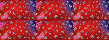 Kırmızı renkte çiçekler. Renkli bahar temalı eskiz kalıbı. Düz Çiçek Elementleri Tasarım Raster illüstrasyonu. Çiçekli çiçek deseni, suluboya..