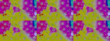 Sevgililer günü ve tebrik kartı konsepti için şık bir davetiye. Mor renkte manzaralı çiçek deseni. Üst manzara, yumuşak stil. Çiçek kompozisyonu, el boyası, hassas şablon..