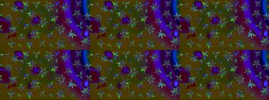 Çiçek kompozisyonu. Küçük çiçekte güzel bir desen var. Çiçek arkaplan. - Kahverengi çiçekler. Doğa. Raster deseni. Çiçek kolajı.