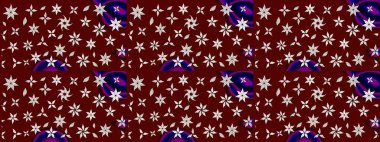 Modaya uygun kumaş deseni. Düz Çiçek Elementleri Tasarımı. Renkli Yaz Temalı eskiz kalıbı. Sevimli çiçek raster deseni.