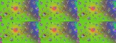 Renkli Bahar Teması eskiz kalıbı. Yeşil renkli çiçekler. Çiçek desenli eskiz. Düz Çiçek Elementleri Tasarım Raster illüstrasyonu.