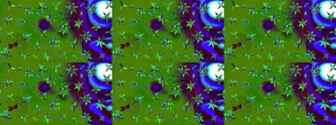 Küçük çiçekli basit bir çiçek çizimi. Moda baskısı, albüm, ambalaj kağıdı ve duvar kağıdı için zarif dekoratif süslemeler. Yeşil renkte şirin çiçekler. Raster illüstrasyonu.