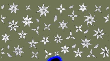 Küçük çiçekte güzel bir desen. Moda baskıları için zarif bir şablon. Robot resim. Küçük renkli çiçekler. Motley illüstrasyonu. Çiçekli bahar çiçekleri.