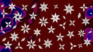 Klasik taslak çizimi. Raster Yumuşak kumaş deseni. Çiçek kırmızısı eskiz deseni. Raster çiçek izi..