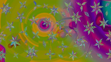 Yumuşak, bahar çiçekli arka plan. Yeşil renkli çiçekler. Raster çiçek desenli ve çiçekli..