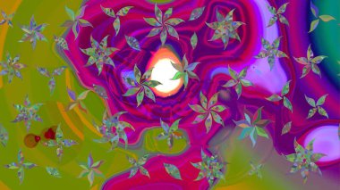 Çiçek. Mor renklerde. Raster illüstrasyonu. Taslak dekoratif arka plan, çiçek mandala.