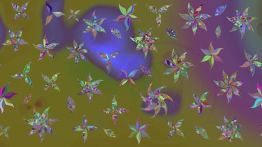 Soyut etnik raster çizim kalıbı. Kabile sanatı boho baskısı, klasik çiçek arkaplanı. Arkaplan dokusu, duvar kağıdı, kahverengi renkli çiçek teması.