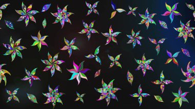 Gri renkli şirin çiçek deseni. Renkli Bahar Teması eskiz kalıbı. Düz Çiçek Elementleri Tasarımı. Raster Modaya uygun kumaş deseni.