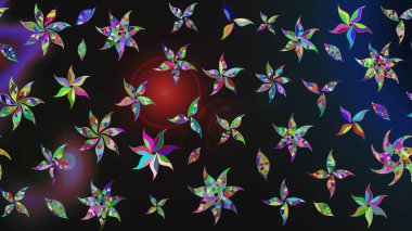 Renkli çizim kalıbı. Çiçek duvar kâğıdı. Gri renkli şirin tekstil tarzında. Raster illüstrasyonu. Çiçek arka planı.