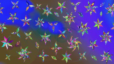 Çiçekler suluboya eskiz deseni. Raster Stili kumaş deseni.