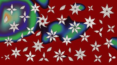 Raster illüstrasyonu. Robot resim. Küçük çiçekte sevimli çiçek deseni var..