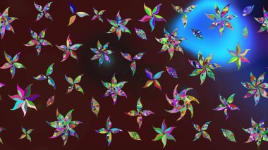 Kahverengi renkli çiçekler. Renkli Yaz Temalı eskiz kalıbı. Çiçekli eskiz çizimi. Düz Çiçek Elementleri Tasarımı.