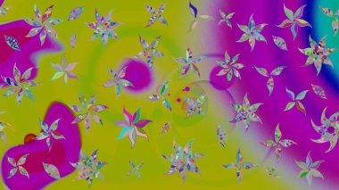 Güzel çiçek deseni. Düz Çiçek Elementleri Tasarımı. Yeşil renkli çiçekler. Renkli Bahar Teması çizim şablonu.