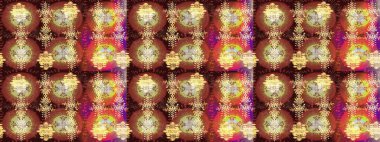 Düz kar karalama ikonları, kar taneleri kahverengi, tarafsız ve sarı renkli yılbaşı afişleri, kartlar. Yeni yıl kar tanesi. Güzel soyut kar tanesi raster tasarımı..