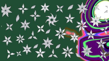 Sevimli çiçek raster deseni. Modaya uygun kumaş deseni. Renkli Yaz Temalı eskiz kalıbı. Düz Çiçek Elementleri Tasarımı.