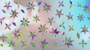 Küçük çiçekteki sevimli çiçek deseni. Gri renkli çiçekler. Raster illüstrasyonu.