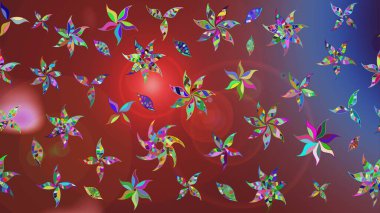 Tropik çiçek desenleri. Raster illüstrasyonu. Kahverengi renkte çiçekler.