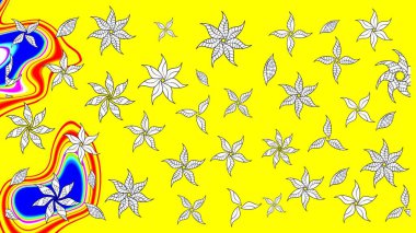 Eski usul küçük çiçekli şirin bir eskiz deseni. Moda arka planında parlak buketler. Kumaş, duvar kağıdı ve kağıt üzerine baskı yapmak için gelişen arka plan. Raster illüstrasyonu.