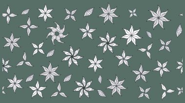 Raster çiçek desenleri çiziyor. Tarafsız renklerde vadinin çiçekleri.