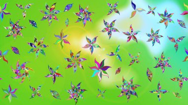 Gömlek baskısı için çiçek boyası. Çiçek desenli eskiz. Yeşil renkte çiçekler.