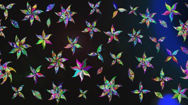 Suluboya çiçekli çiçek deseni. Raster illüstrasyonu. Gri renkli Asya tekstili.