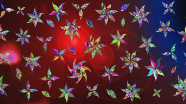 Şirin çiçek elementleri. Raster illüstrasyonu. Taslak desenli, modaya uygun kumaş deseni. Renkli Bahar Teması eskiz kalıbı. Düz Çiçek Elementleri Tasarımı.