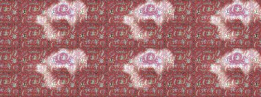 Raster suluboya çiçek deseni, narin çiçekler, pembe, tarafsız ve kırmızı çiçekler, tebrik kartı şablonu. Güzel kumaş deseni.