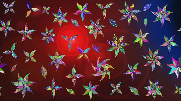 Renkli Bahar Teması eskiz kalıbı. Çocuk stili. Düz Çiçek Elementleri Tasarımı. Çiçekli çizim raster arkaplanı.