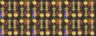 Çiçek Elementleri 'nin soyut geçmişi. Raster kış deseni. Kahverengi, sarı ve bej renkler üzerine tasarım. Raster illüstrasyonu.