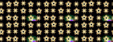 Yeni yıl kar tanesi. Güzel soyut kar tanesi raster tasarımı. Düz kar karalama ikonları, kar taneleri silueti siyah, sarı ve kahverengi renkler noel afişi, kartlar.