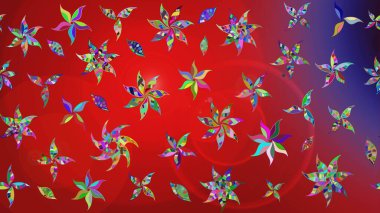 Raster suluboya çiçek deseni, narin çiçekler, kırmızı çiçekler, tebrik kartı şablonu. Raster Güzel kumaş deseni.