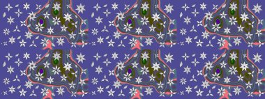 Küçük çiçekteki sevimli çiçek deseni. Güzel karalamalı çiçek desenli çizim. Güzel kumaş deseni. Raster illüstrasyonu.