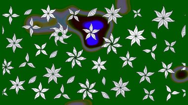 Yumuşak, yeşil renkli bahar çiçekleri. Raster illüstrasyonu. Raster çiçek desenli ve çiçekli..