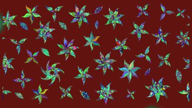 Kırmızı renkte çiçekler. Raster illüstrasyonunda çiçek deseni çizimi.