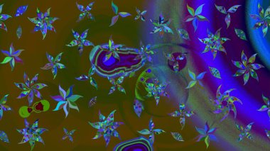 Parlak renkli çiçekleri ve kahverengi renkli yaprakları olan harika bir çiçek deseni. Moda baskıları için zarif bir şablon. Halk tarzı. Modern çiçek arkaplanı.