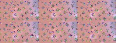 Tomurcukları papatya çiçekleri olan sevimli bir çiçek deseni. Eskiz geçmişi. Raster illüstrasyonu. Kumaş, tekstil, duvar kağıdı baskısı için. Eski usul. Miles Fleur, dandik süs.