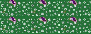 Suluboya çizim kalıbı. Çiçek izi. Suluboya tarzında yeşil renkte çiçekler.