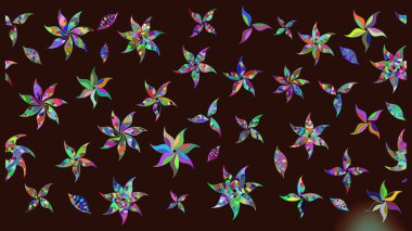 Moda baskıları için zarif bir şablon. Robot resim. Küçük renkli çiçekler. Motley illüstrasyonu. Küçük çiçekte güzel bir desen. Çiçekli yaz çiçekleri.