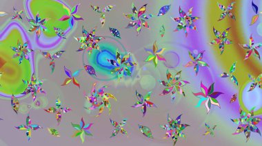 Güzel kumaş deseni. Renkli Bahar Teması eskiz kalıbı. Karalama çiçeği. Düz Çiçek Elementleri Tasarımı. Zentangle soyut çiçekleri. Raster illüstrasyonu.