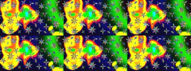 Yumuşak, yeşil renkli bahar çiçekleri. Raster illüstrasyonu. Raster çiçek desenli ve çiçekli..