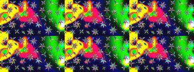 Elle boyanmış suluboya resim çizimleri, çiçekler ve bitkiler. Yeşil renkte çiçekler.