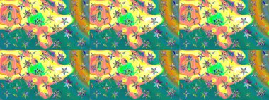 Suluboya, elle çizilmiş. Çiçekler maviye. Eskiz arkaplan modeli. Raster stoku.