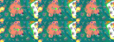 Modern, mavi raster arka plan duvar kağıdı çizimi, klasik çizgili desenli desenli çiçekler, çiçekli süsler. Çiçekli el çizimi çizimi deseni.