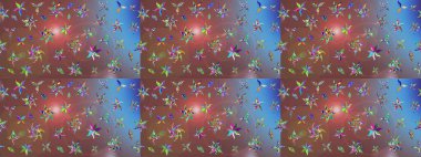 Çiçekli çiçek deseni, suluboya. Düz Çiçek Elementleri Tasarım Raster illüstrasyonu. Kahverengi renkli çiçekler. Renkli Bahar Teması Eskiz Şablonu.