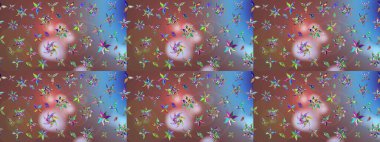 Nazik, narin çiçek arkaplanı. Çiçekli karalama şeklinde Raster çiçek deseni. Kahverengi renkte çiçekler.