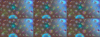 Kahverengi çiçekli bahar çiçekleri. Küçük renkli çiçekler. Küçük çiçekte güzel bir desen. Motley illüstrasyonu. Moda baskıları için zarif bir şablon.