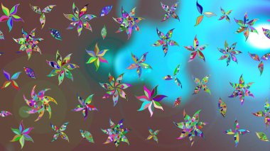 Küçük çiçekteki sevimli çiçek deseni. Robot resim. Raster illüstrasyonu.