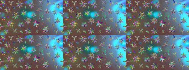 Sketch Colour Spring Theme eskiz kalıbı. Kahverengi renkli çiçekler. Sevimli çiçek raster deseni. Düz Çiçek Elementleri Tasarımı.